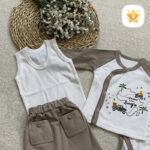 سرویس 5 تکه نوزادی رنگی NONAHALAN پنبه 5 - نی نی استار