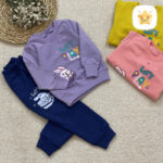 بلوز شلوار دخترانه پنبه TT کد 1013 بنفش - نی نی استار