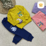 بلوز شلوار دخترانه پنبه TT کد 1013 زرد - نی نی استار