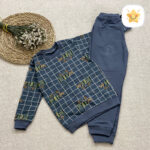 بلوز شلوار پسرانه پنبه wild one سرمه ای - نی نی استار