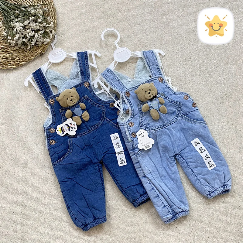 بیلر نوزادی داخل خز دار (لاینر دار) جین عروسک دار جنس فوق عالی - نی نی استار