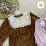 پیراهن مخمل دخترانه نوزادی تا 1 سال کد 6004 2 - نی نی استار