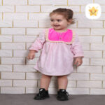 پیراهن مخمل دخترانه نوزادی تا 1 سال کد 6004 ت خور - نی نی استار