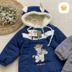 کاپشن سرهمی نوزادی 6 تا 12 ماه نی نی اسب سوار سرمه ای - نی نی استار