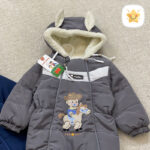 کاپشن سرهمی نوزادی 6 تا 12 ماه نی نی اسب سوار طوسی - نی نی استار