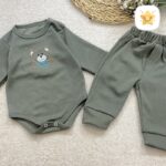 بادی شلوار نوزادی پارچه بیسکویتی 2 - نی نی استار