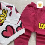 بلوز شلوار دخترانه پنبه مدل قلبی مناسب 2 تا 6 سال - نی نی استار