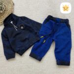 بلوز شلوار پسرانه اسپرت شلوار مخمل مناسب 1 تا 4 سال آبی - نی نی استار