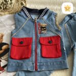 3 تکه تیشرت جلیقه و شلوار جین پسرانه برند zizi کیفیت عالی 3 - نی نی استار