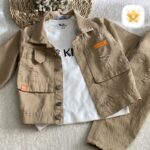 3 تکه کتان بچه گانه اسپرت (دختر و پسر) 3 تا 6 سال کیفیت استثنایی نسکافه ای 2 - نی نی استار