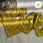 تیشرت شلوارک پسرانه کتان مدل louad مناسب 1 تا 8 سال خردلی - نی نی استار