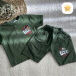 تیشرت شلوارک پسرانه کتان مدل louad مناسب 1 تا 8 سال سبز - نی نی استار