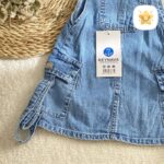 سارافون دخترانه جین بغل جیب دار سایز نقلی2 - نی نی استار