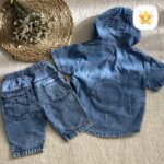 هودی شلوارک پسرانه جین نقلی 3 - نی نی استار