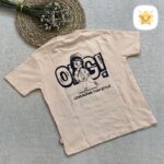 تیشرت شلوارک دخترانه کتان مدل OMGمناسب 1 تا 8 سال گلبهی
