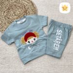 تیشرت شلوارک دخترانه پنبه HAPPY GIRL مناسب 1 الی 2 سال سبز - نی نی استار