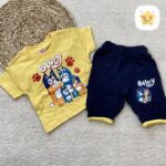 تیشرت شلوارک پنبه دخترانه مدل BLUEY مناسب 1 تا 6 سال زرد - نی نی استار