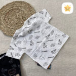 تیشرت شلوارک کتان (دختر و پسر) BOOM مناسب 1 تا 8 سال سفید - نی نی استار