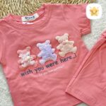 تیشرت شورت دخترانه پنبه برند DENIZ 3 خرس مناسب 1 الی 2 سال - نی نی استار