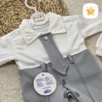 ست 2 تکه سرهمی نوزادی پسرانه کراوات دار SHAHIN 2 - نی نی استار
