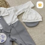 ست 2 تکه سرهمی نوزادی پسرانه کراوات دار SHAHIN 3 - نی نی استار