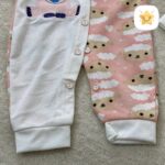 ست 2 تکه کلاه و سرهمی نوزادی دخترانه مدل بره صورتی 4