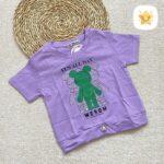 تیشرت دخترانه پنبه مدل خرس رباتی مناسب 1 تا 8 سال بنفش - نی نی استار