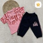 تیشرت شلوارک پسرانه مدل حروف جنس پنبه گرم بالا مناسب 2 تا 6 سال قرمز - نی نی استار