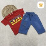 ست 2 تکه تیشرت شلوارک پسرانه جین برند VENIZصورتک مناسب 2 تا 6 سال 3 - نی نی استار