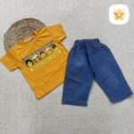 ست 2 تکه تیشرت شلوارک پسرانه جین برند VENIZصورتک مناسب 2 تا 6 سال 4 - نی نی استار