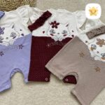 ست هدبند + رامپر دخترانه مدل گربه جنس پنبه 2 - نی نی استار