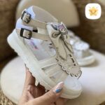 صندل دخترانه کرومی چرمی بند دار سایز 30 تا 35 5 - نی نی استار