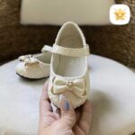 کفش دخترانه تخت وارداتی برند kenike سایز 25 تا 30 گیپور سفید 3 - نی نی استار