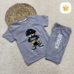 تیشرت شلوارک پسرانه جنس پنبه تدی برند ستاره 2تا 6 سال طوسی