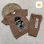 تیشرت شلوارک پسرانه جنس پنبه تدی برند ستاره 2تا 6 سال قهوه ای - نی نی استار