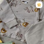 بلوز شلوار اسپرت بیسکوییتی (دختر و پسر) مدل گربه طوسی - نی نی استار