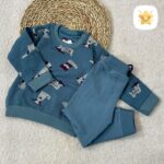 بلوز شلوار اسپرت (دختر و پسر) مدل گربه سگ سبز - نی نی استار