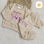 بلوز شلوار دخترانه جنس پنبه عالی مدل one کرم - نی نی استار