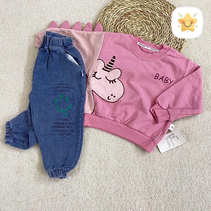 بلوز شلوار دخترانه وارداتی orginal مدل یونی کرن - نی نی استار