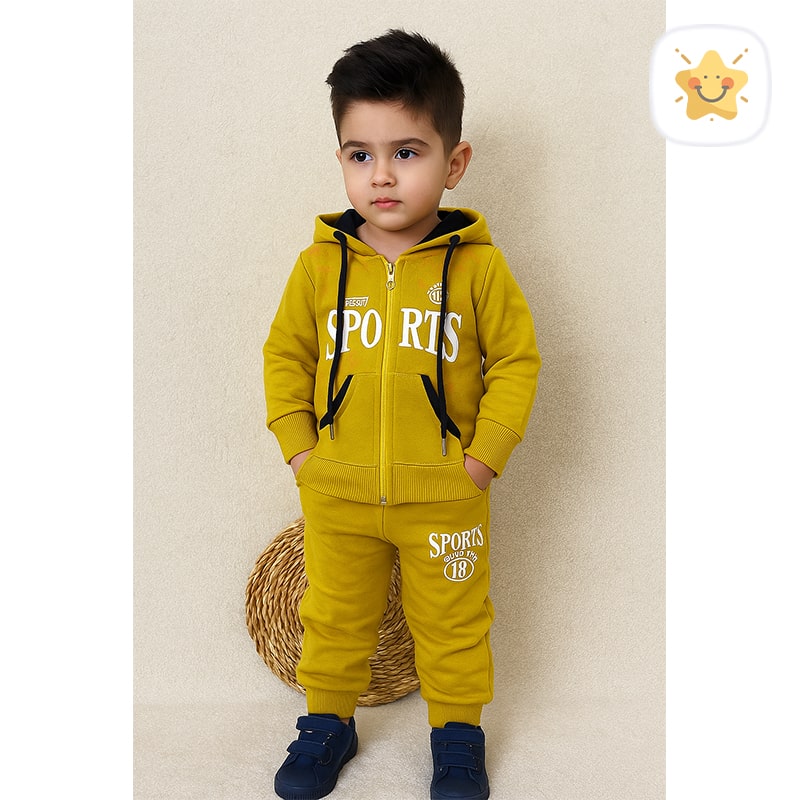 سویشرت و شلوار پسرانه داخل خز دار مدل sport - نی نی استار