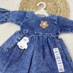 پیراهن جین نوزادی دخترانه برند nini max 2 - نی نی استار