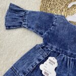 پیراهن جین نوزادی دخترانه برند nini max 3 - نی نی استار