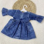 پیراهن جین نوزادی دخترانه برند nini max 4 - نی نی استر