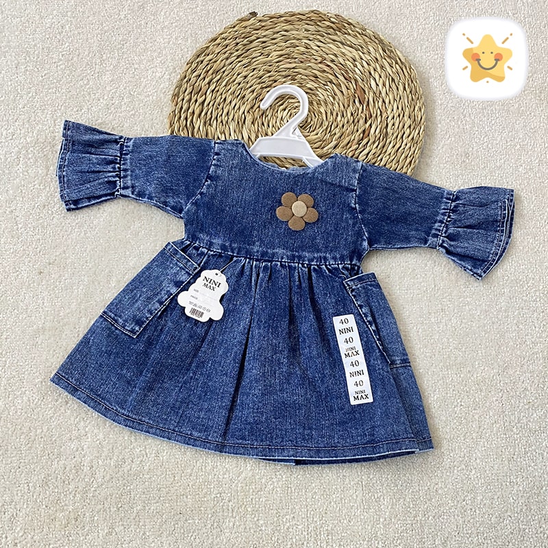 پیراهن جین نوزادی دخترانه برند nini max - نی نی استار