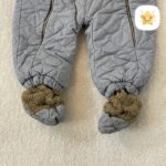 کاپشن سرهمی نوزادی گوش دار + پاپوش + داخل تمام خز 5 - نی نی استار