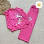 بلوز شلوار دخترانه بگ جنس پنبه برند DENIZ ملودی مناسب 6 تا 9 سال سرخابی - نی نی استار