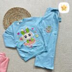 بلوز شلوار دخترانه بگ جنس پنبه عالی لبوبو برند DENIZ مناسب 4 تا 8 سال آبی - نی نی استار