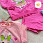 بلوز شلوار دخترانه بگ جنس پنبه عالی لبوبو برند DENIZ مناسب 4 تا 8 سال صورتی تیره