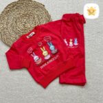 بلوز شلوار دخترانه بگ جوجه خرگوش جنس پنبه برند DENIZ مناسب 9 ماه تا 2 سال سرخابی - نی نی استار