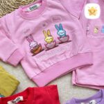 بلوز شلوار دخترانه بگ جوجه خرگوش جنس پنبه برند DENIZ مناسب 9 ماه تا 2 سال صورتی - نی نی استار